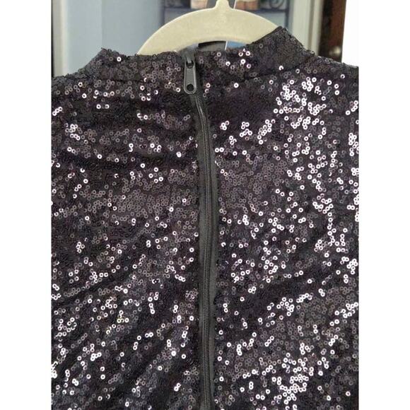 Halloween costume/ Shimmering Black Sequin Pop Star Size M - Picture 3 of 6